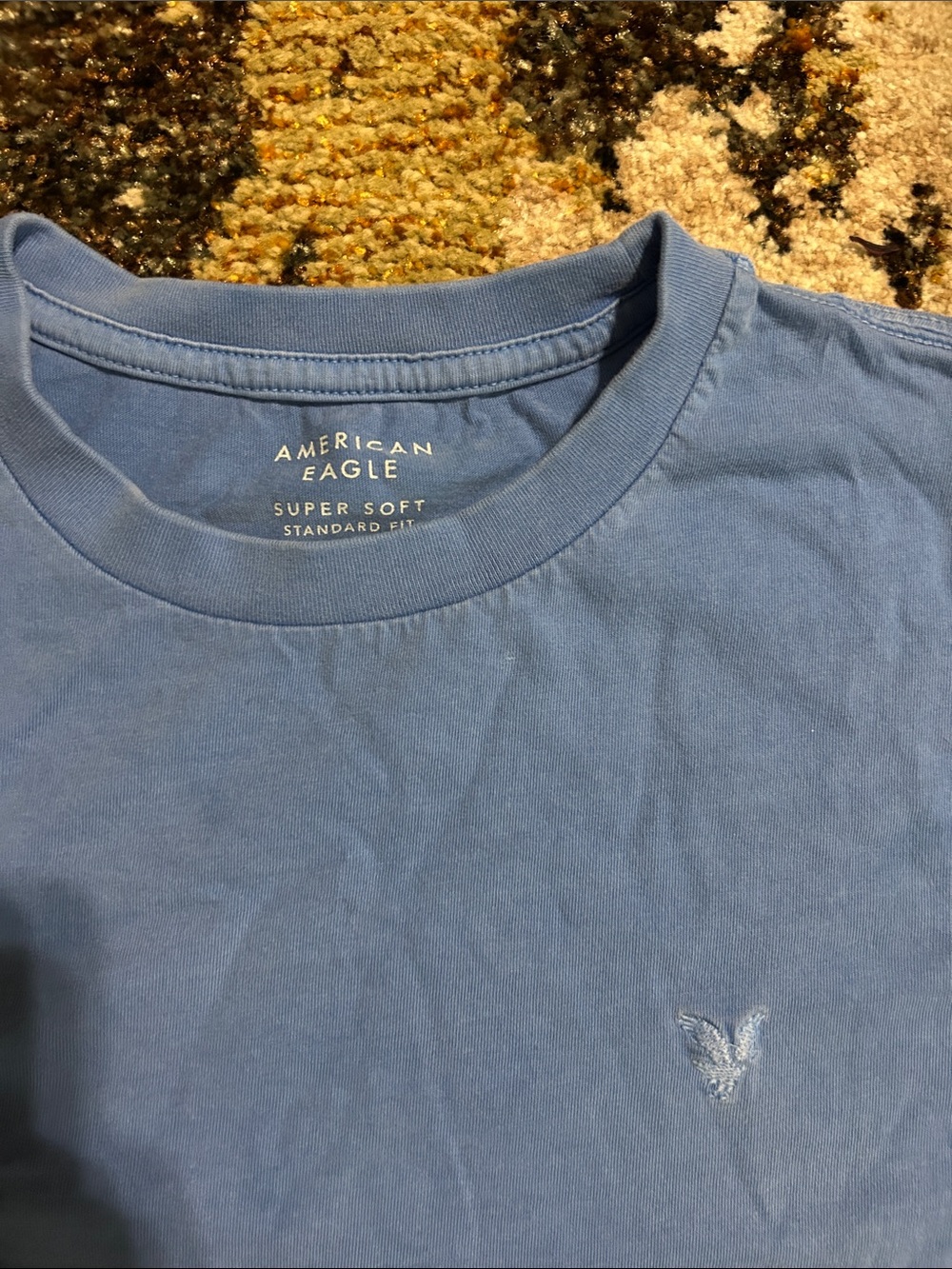American Eagle Super Soft Standard Fit Tee - Light Blue